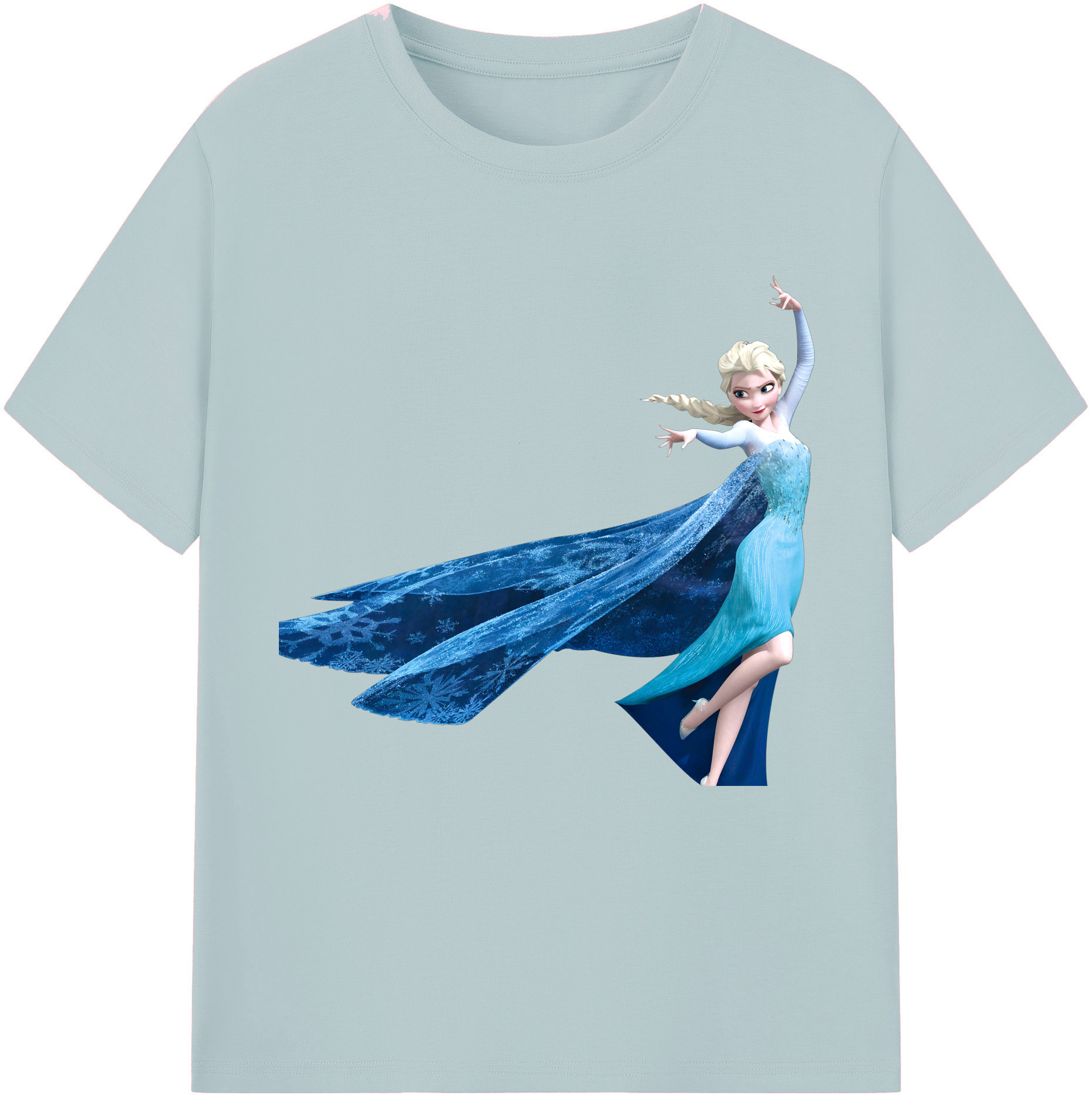 （画像用） アナと雪の女王 アンナ エルサ Frozen Anna Elsa 綿100％半袖Tシャツ（フロントプリント）